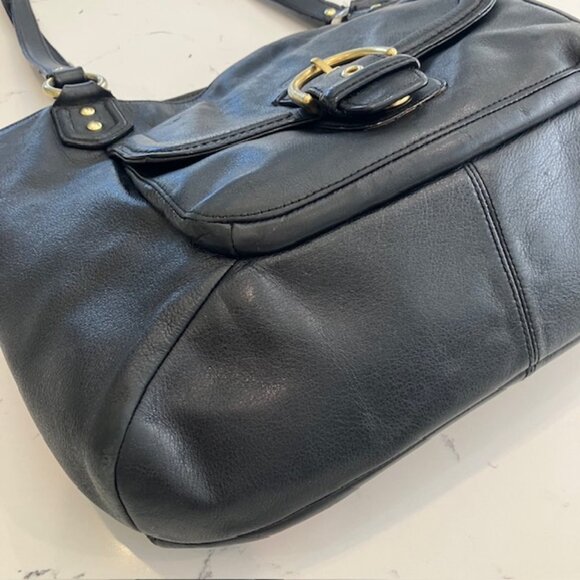 COACH F24961 Black Campbell Large Carryall Tote Leather Shoulder Bag - Picture 7 of 16